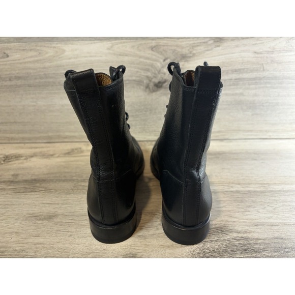 Frye Natalie Lace Up Moto Engineer Combat Boots Black Leather Women's 7 B - Picture 4 of 8